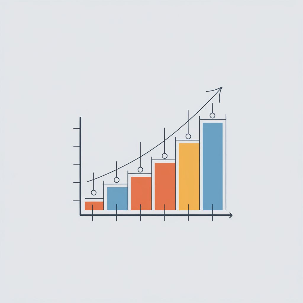 Icon of a chart with increasing data points representing tracking and refining strategy.