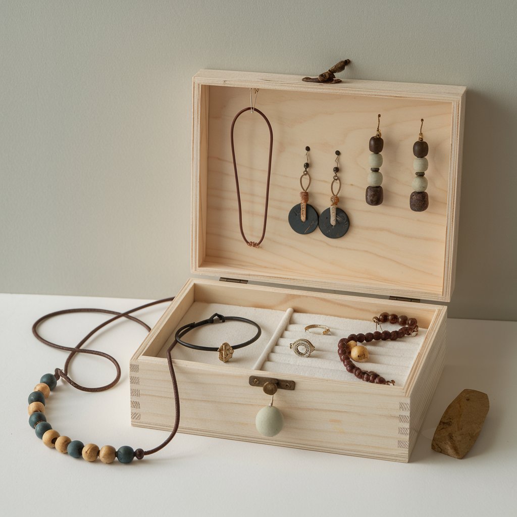 Display of handmade jewelry items representing the success of a crafts store on TikTok Shop.