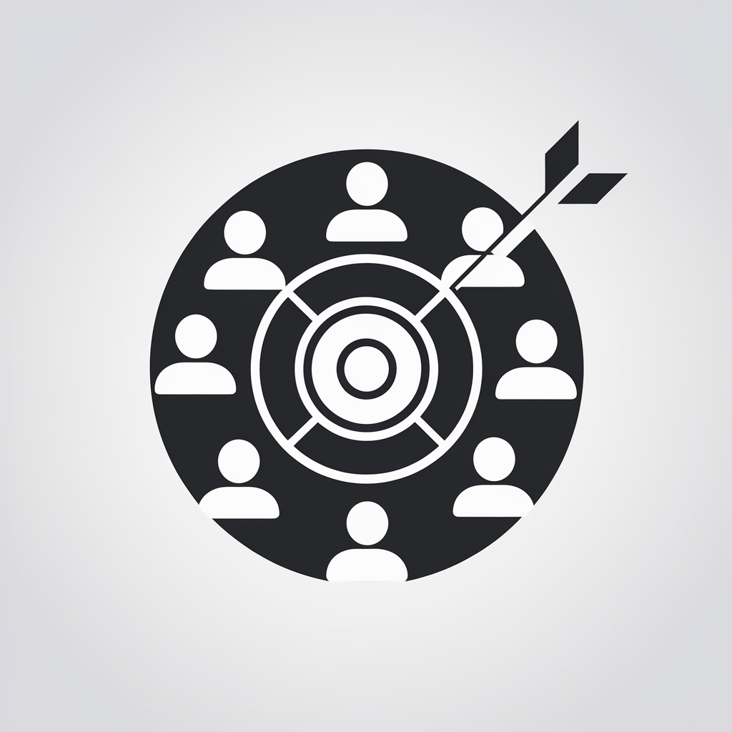 Target icon with user silhouettes representing audience selection.